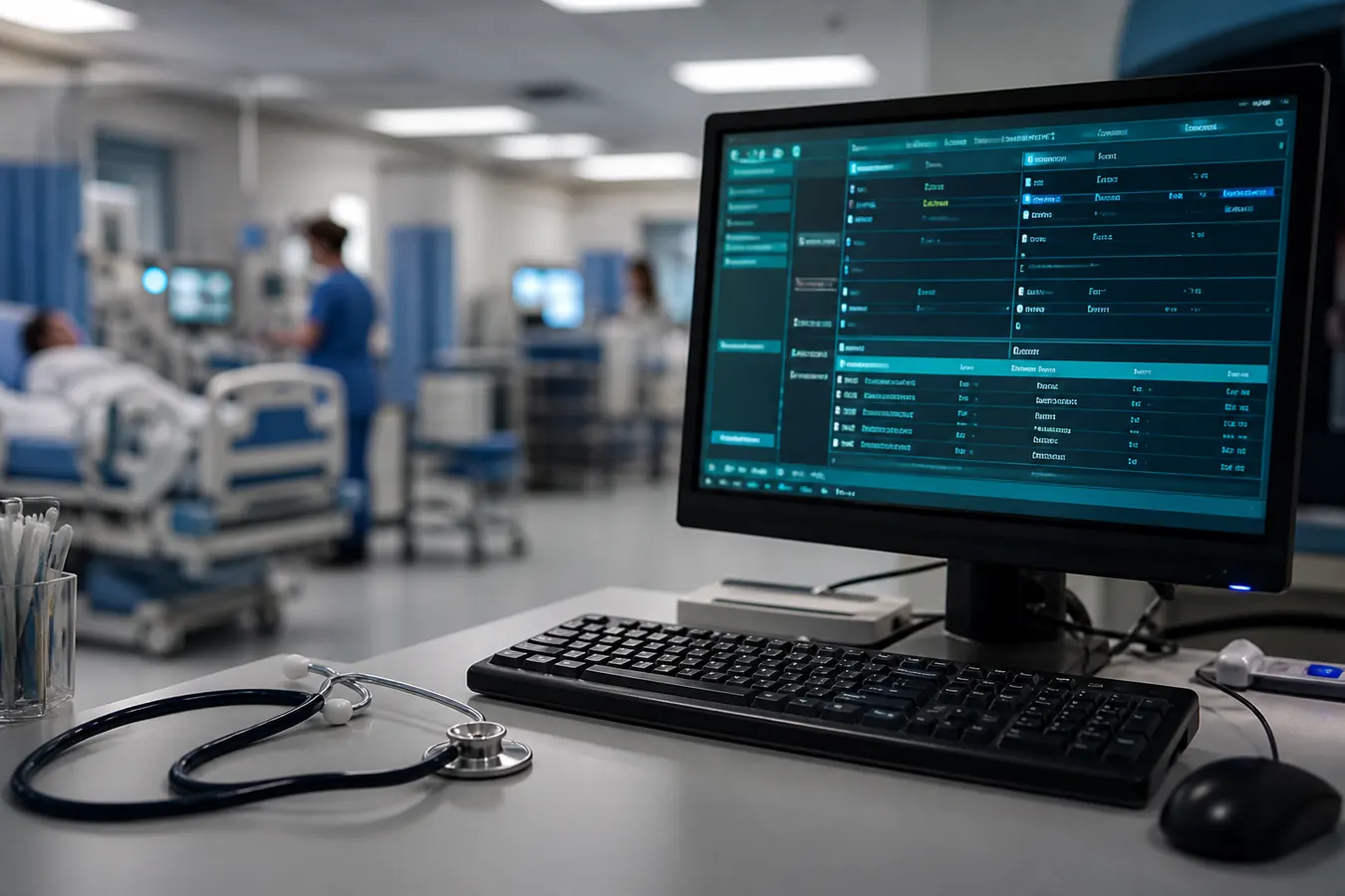 Hospital workstation representing real-world clinical data sources